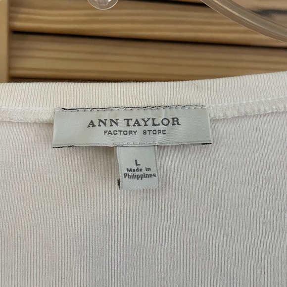 y2k Ann Taylor white long sleeve top large - Picture 3 of 3